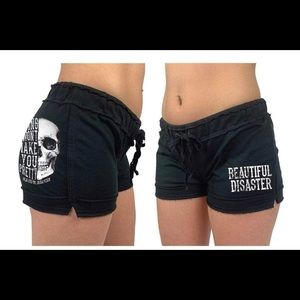 Beautiful Disaster Black Booty Drawstring Shorts